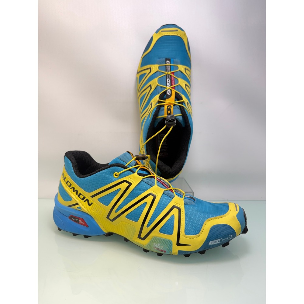 Salomon Speedcross 3 Trail Running Shoes Mens 11.5 Blue Yellow Gorpcore Utility